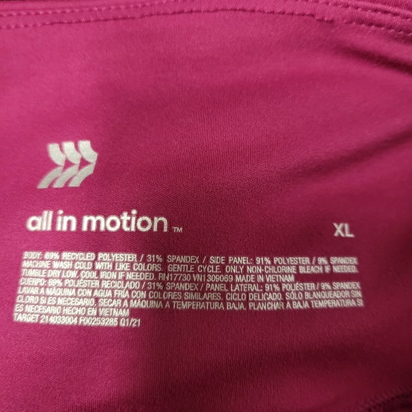 ALL IN MOTION MAGENTA FULL LENGTH LEGGINGS XL - Picture 5 of 5
